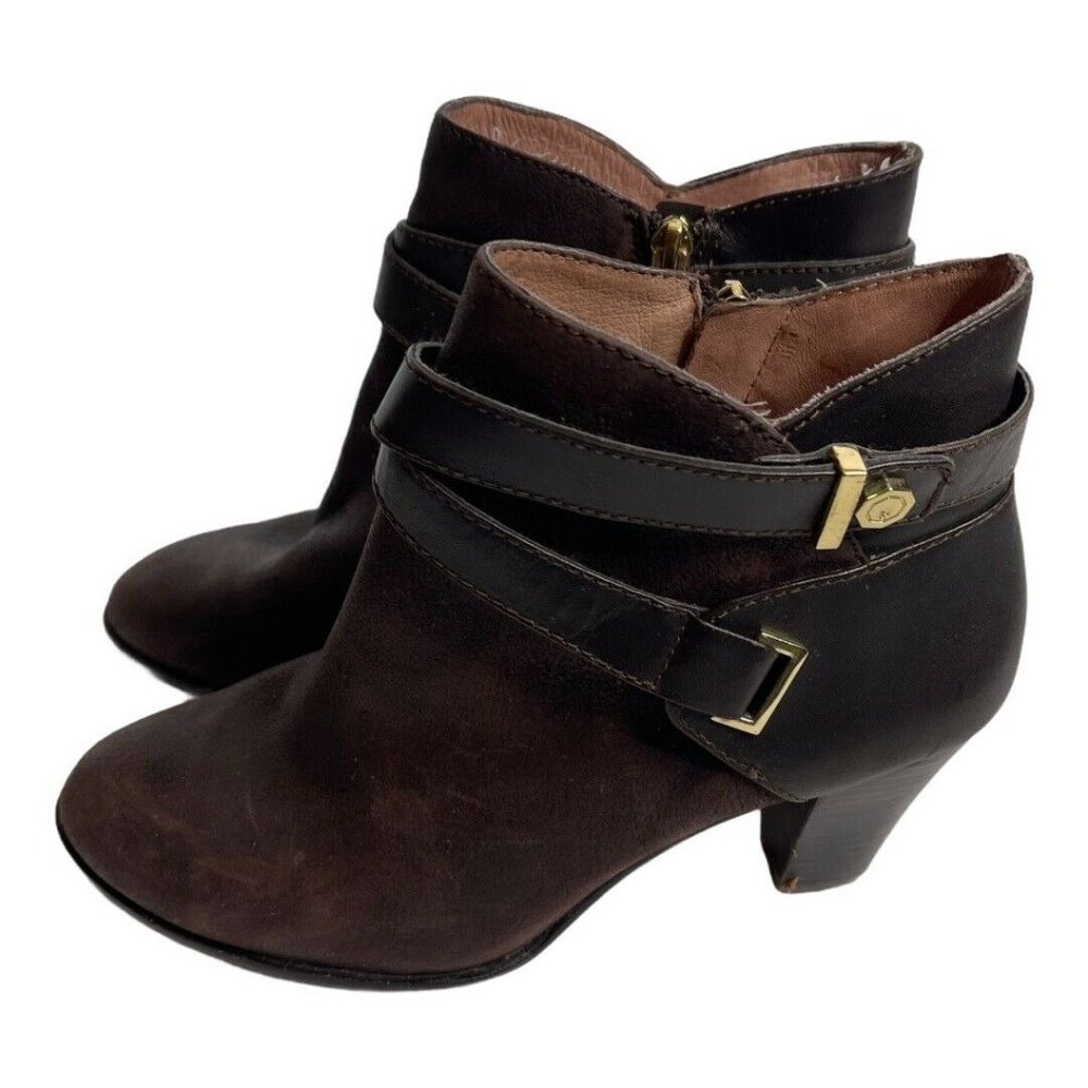 Louise Et Cie Ranier  Leather Heeled Ankle Booties - Picture 4 of 12